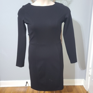 AQUA Long Sleeve Black Mini Dress‎ Size Large
